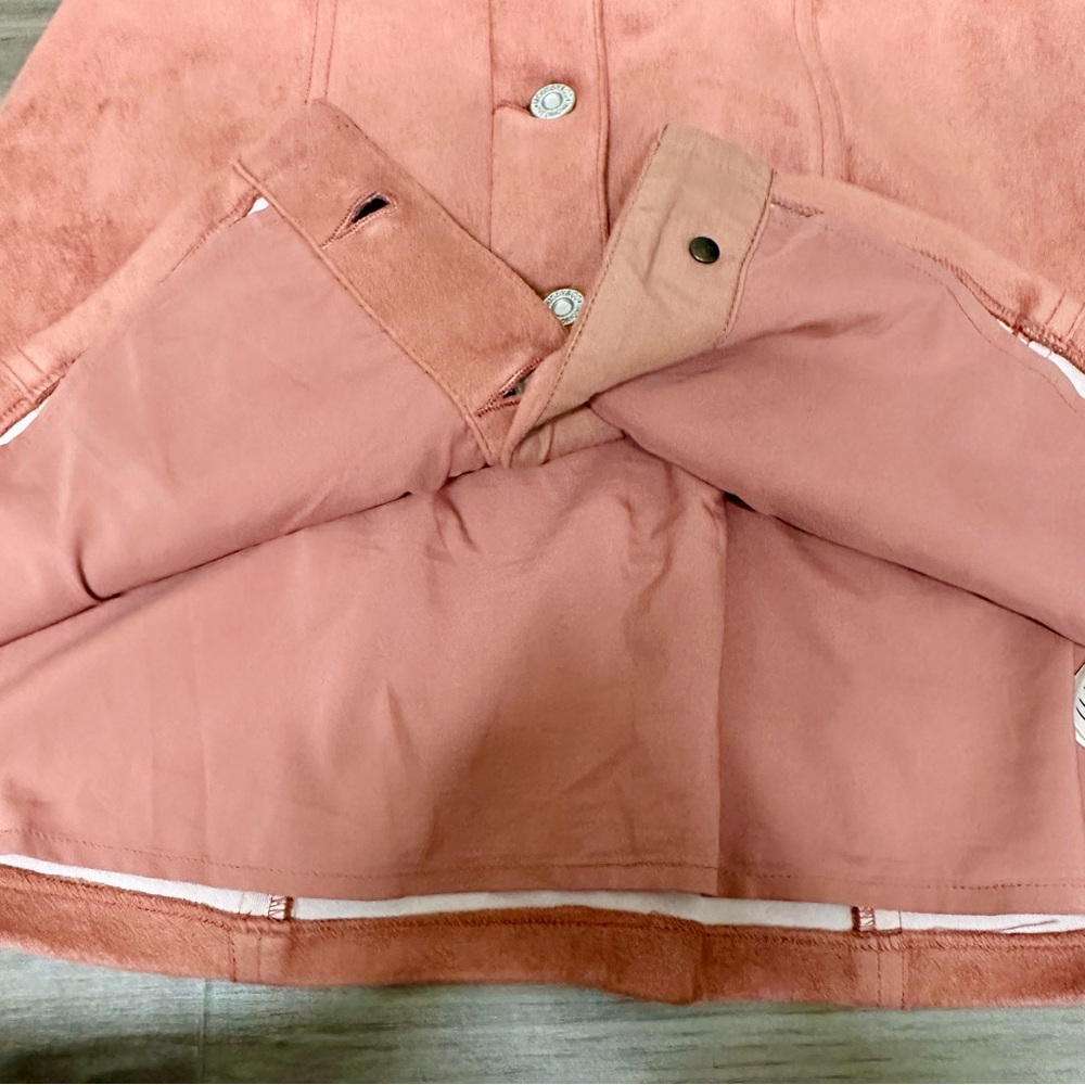 Moussy Front Button Dusty Rose Pink Vegan Suede Mini Skirt w Pockets Sz 1, XS - Picture 6 of 8